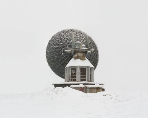 Antenna built for interplanetary connection. Russia, Arkhangelsk region, 2013